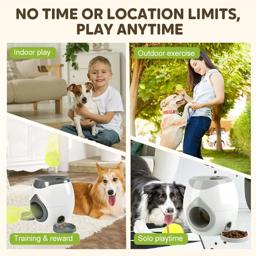 2025 Upgraded Dog Tennis Throwers, Throwers for Interactive Games and Training, Pet Ball Throwers with Food Rewards