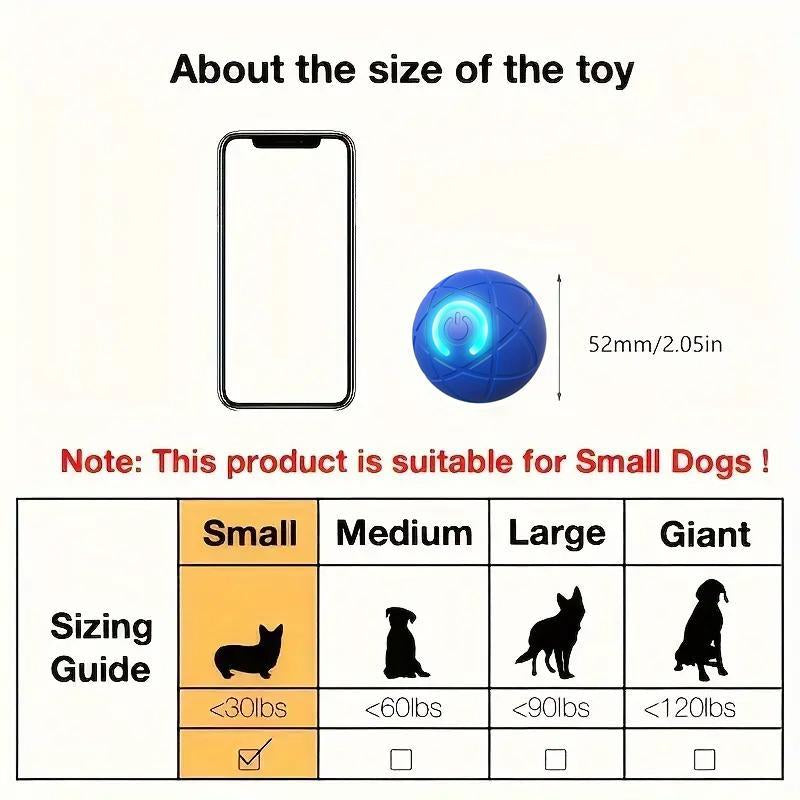 Interactive Gravity Bounce Dog Toy, Durable Chew Ball with Auto Tease, Rechargeable Lithium Polymer Battery, Dog Self-Entertainment Motorized Pet Toys, Interactive Training Ball, Indoor Training Ball