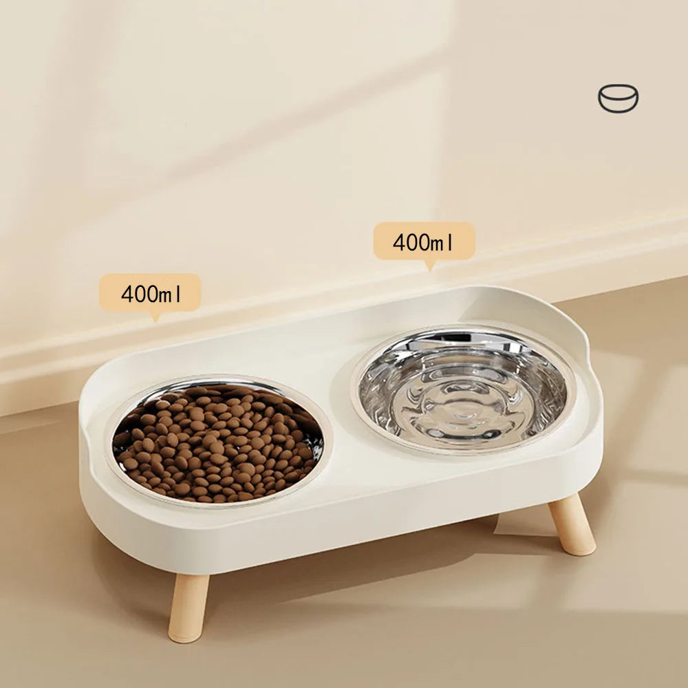 Cats Anti-Spill Double Bowl Set