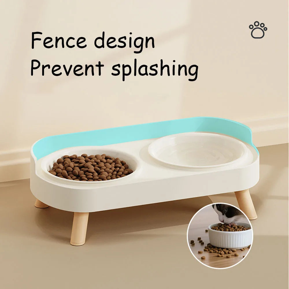Cats Anti-Spill Double Bowl Set