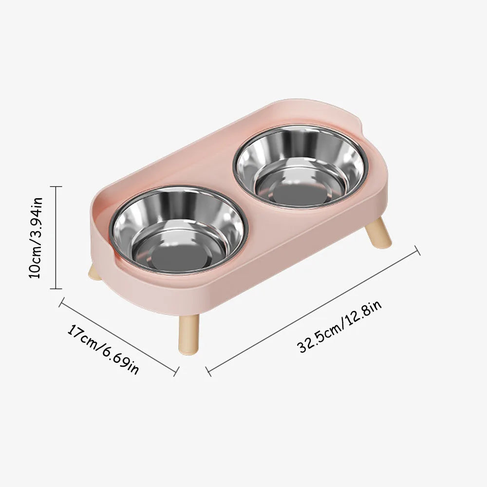 Cats Anti-Spill Double Bowl Set