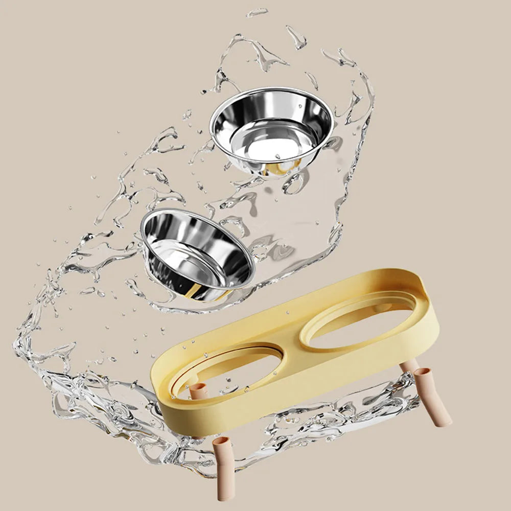 Cats Anti-Spill Double Bowl Set