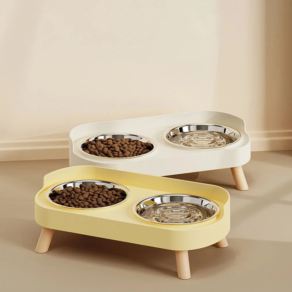 Cats Anti-Spill Double Bowl Set