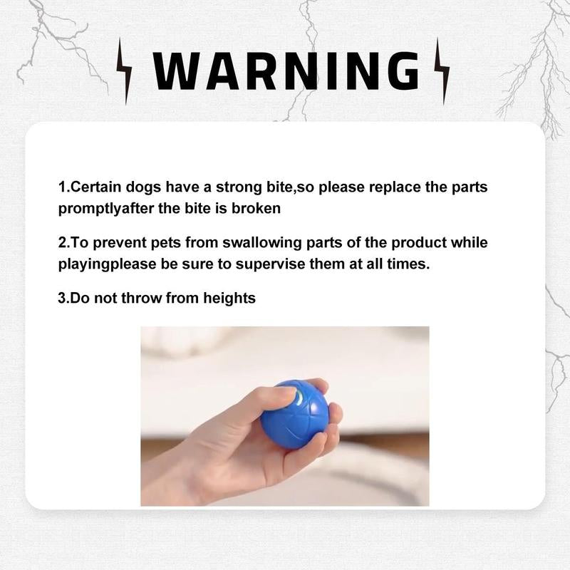 Interactive Gravity Bounce Dog Toy, Durable Chew Ball with Auto Tease, Rechargeable Lithium Polymer Battery, Dog Self-Entertainment Motorized Pet Toys, Interactive Training Ball, Indoor Training Ball