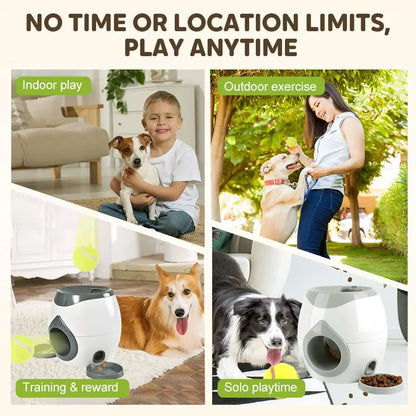 2025 Upgraded Dog Tennis Throwers, Throwers for Interactive Games and Training, Pet Ball Throwers with Food Rewards