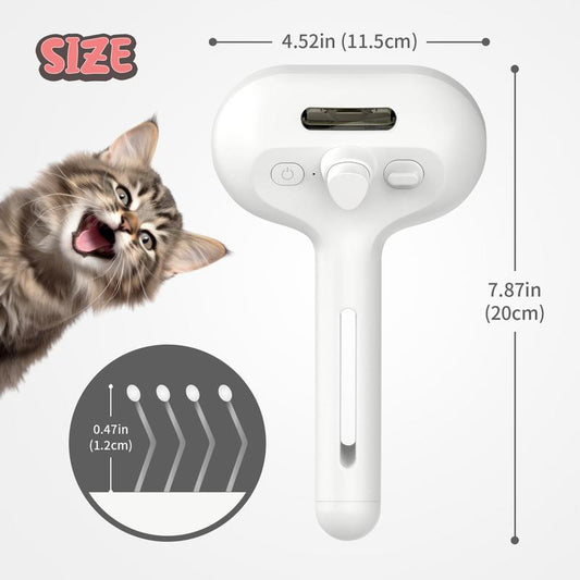 3 in 1 Pet Steam Brush with Slicker Brush, Dog Spray Hair Removal Comb for Shedding & Grooming, Water Brush for Cats Dogs Small Animals Long Short Haired with One-Click Release Button