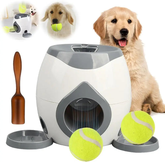 2025 Upgraded Dog Tennis Throwers, Throwers for Interactive Games and Training, Pet Ball Throwers with Food Rewards